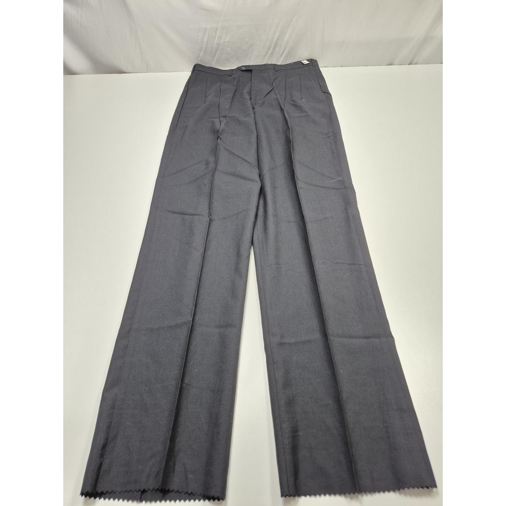 VTG John Alexander Dress Pants Mens 34x36 Gray Wool Pleated Straight Unhemmed